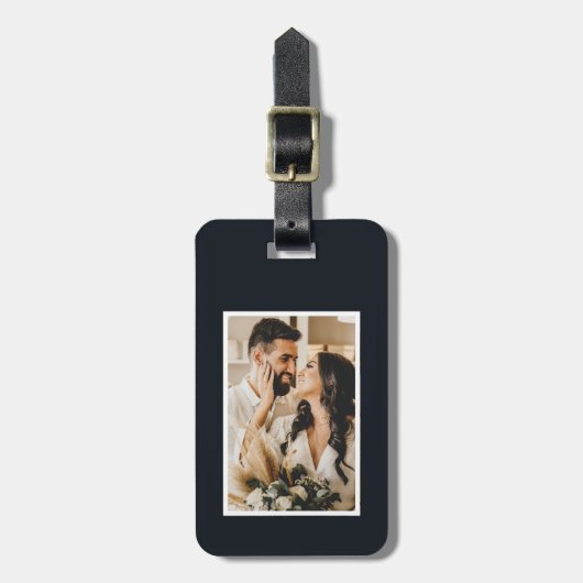 Gepersonaliseerde Mr & Mrs.Custom Foto Bagagelabel (Voorkant verticaal)