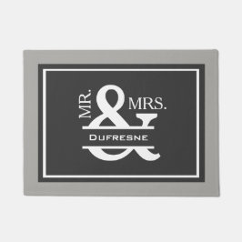 Gepersonaliseerde Mr & Mrs Gray Welkom Deurmat