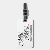 Gepersonaliseerde Mr. Mrs. Husband Echtgenote Newl Bagagelabel (Voorkant verticaal)
