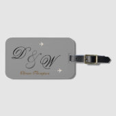 gepersonaliseerde Mr & Mrs naam initialen Bagagelabel (Voorkant (horizontaal))