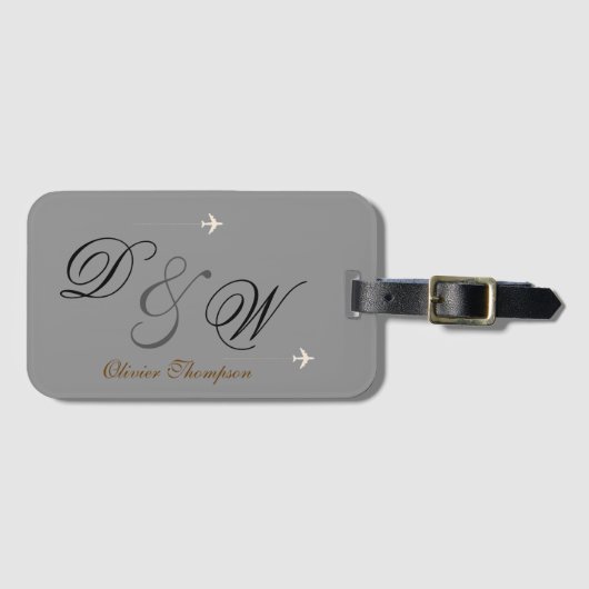 gepersonaliseerde Mr & Mrs naam initialen Bagagelabel (Voorkant (horizontaal))