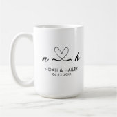 Gepersonaliseerde Mr. Mrs. New Bride Bruidegom Ech Koffiemok (Links)