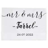 Gepersonaliseerde Mr & Mrs Wedding Day Large Gift  Groot Cadeauzakje (Achterkant)