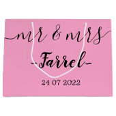 Gepersonaliseerde Mr & Mrs Wedding Day Large Gift  Groot Cadeauzakje (Voorkant)