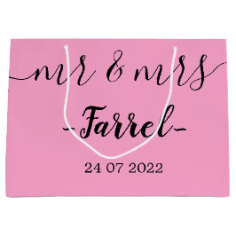 Gepersonaliseerde Mr & Mrs Wedding Day Large Gift  Groot Cadeauzakje