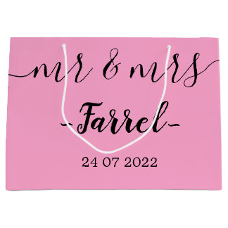 Gepersonaliseerde Mr & Mrs Wedding Day Large Gift  Groot Cadeauzakje