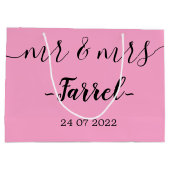 Gepersonaliseerde Mr & Mrs Wedding Day Large Gift  Groot Cadeauzakje (Achterkant)
