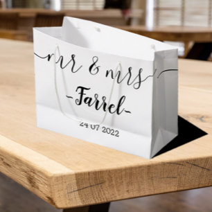 Gepersonaliseerde Mr & Mrs Wedding Day Large Gift Groot Cadeauzakje