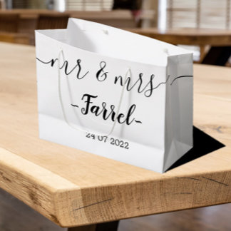 Gepersonaliseerde Mr & Mrs Wedding Day Large Gift  Groot Cadeauzakje
