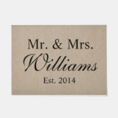 Gepersonaliseerde Mr. & Mrs Wedding Deurmat (Voorkant)