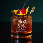 Gepersonaliseerde Mr Mrs Wedding Whisky Glas
