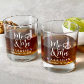 Gepersonaliseerde Mr Mrs Wedding Whisky Glas