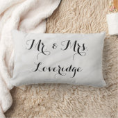 Gepersonaliseerde Mr. & Mrs White Gray Marble Kussen (Deken)