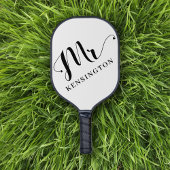 Gepersonaliseerde Mr Pas getrouwd Typografie Foto Pickleball Paddle
