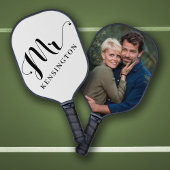 Gepersonaliseerde Mr Pas getrouwd Typografie Foto Pickleball Paddle
