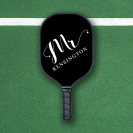 Gepersonaliseerde Mr Pas getrouwd Typografie Pickleball Paddle