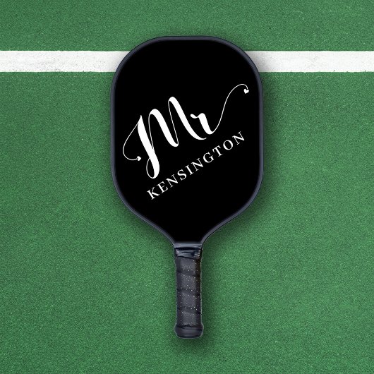 Gepersonaliseerde Mr Pas getrouwd Typografie Pickleball Paddle
