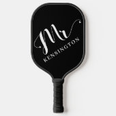 Gepersonaliseerde Mr Pas getrouwd Typografie Pickleball Paddle (Voorkant)