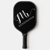 Gepersonaliseerde Mr Pas getrouwd Typografie Pickleball Paddle (Achterkant)