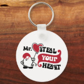 Gepersonaliseerde Mr. Steal Uw Hart - Valentijn Sleutelhanger (Voorkant)
