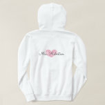 Gepersonaliseerde Mrs bruiloft ritst jasje voor br Hoodie<br><div class="desc">Gepersonaliseerde Mrs bruiloft ritst jasje op met roze liefdeshart. Cute bridal / bachelorette party draag om bruid te zijn. Elegant scripttekst. Robuust hartpictogram.</div>