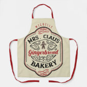 Gepersonaliseerde Mrs Claus Gingerbread Bakkerij Schort (Voorkant)