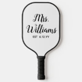 Gepersonaliseerde Mrs Est Uw Datum Vrijgezellenfee Pickleball Paddle (Voorkant)