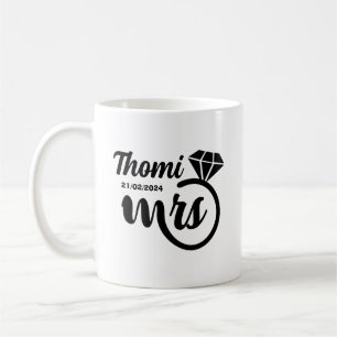 gepersonaliseerde Mrs. gift elegant script Koffiemok