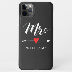Gepersonaliseerde Mrs. met Heart en Arrow iPhone 11Pro Max Hoesje