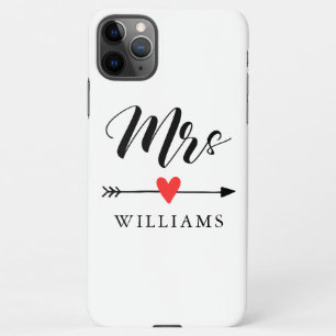 Gepersonaliseerde Mrs. met Heart en Arrow iPhone 11Pro Max Hoesje