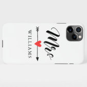 Gepersonaliseerde Mrs. met Heart en Arrow iPhone Hoesje (Achterkant horizontaal)