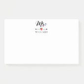 Gepersonaliseerde Mrs. met Heart en Arrow Post-it® Notes (Voorkant)