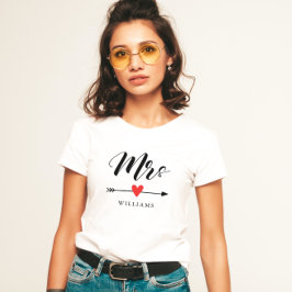 Gepersonaliseerde Mrs. met Heart en Arrow T-shirt