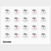 Gepersonaliseerde Mrs. met Heart en Arrow Vierkante Sticker (Vel)