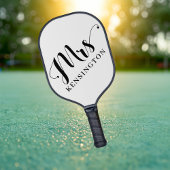 Gepersonaliseerde Mrs Pas getrouwd Typografie Foto Pickleball Paddle