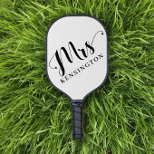 Gepersonaliseerde Mrs Pas getrouwd Typografie Foto Pickleball Paddle