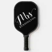 Gepersonaliseerde Mrs Pas getrouwd Typografie Pickleball Paddle (Voorkant)