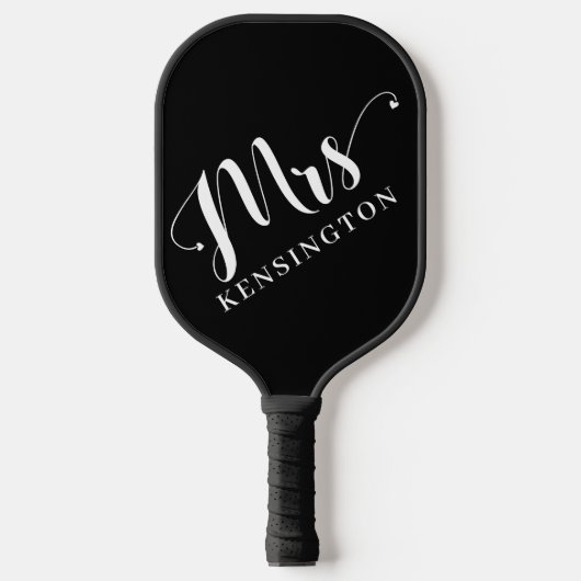 Gepersonaliseerde Mrs Pas getrouwd Typografie Pickleball Paddle (Voorkant)
