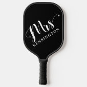 Gepersonaliseerde Mrs Pas getrouwd Typografie Pickleball Paddle (Achterkant)