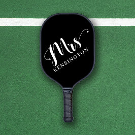 Gepersonaliseerde Mrs Pas getrouwd Typografie Pickleball Paddle