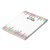 Gepersonaliseerde Mrs. Teacher Afstudeerder Gift T Notitieblok (Linkerzijde)