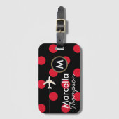 Gepersonaliseerde MRS Travel / Polkadots Bagagelabel (Voorkant (verticaal))