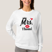 Gepersonaliseerde Mrs Women T-shirt (Voorkant)