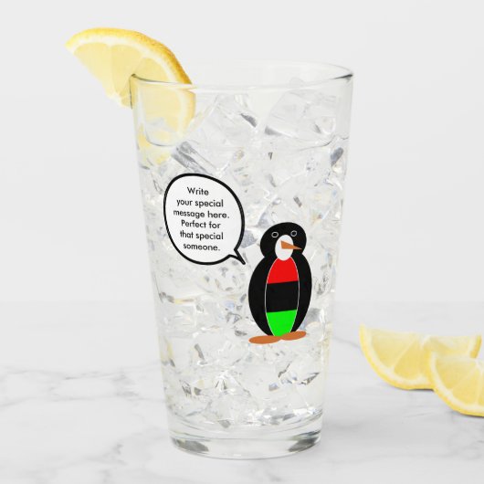 Gepersonaliseerde Ms Penguin Afrikaanse Diaspora P Glas (Voorkant ijs)
