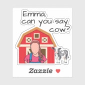 Gepersonaliseerde Ms. Rachel Koe Sticker! Sticker (Vel)