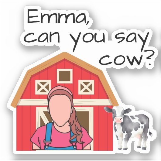 Gepersonaliseerde Ms. Rachel Koe Sticker! Sticker (Voorkant)