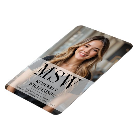 Gepersonaliseerde MSW Master of Social Work Afstud Magneet (Linkerzijde)