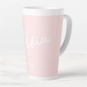Gepersonaliseerde Mug Naam Blush Pink Latte Mok (Rechterhoek)