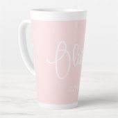 Gepersonaliseerde Mug Naam Blush Pink Latte Mok (Linkerhoek)
