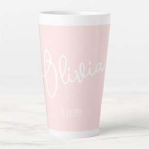 Gepersonaliseerde Mug Naam Blush Pink Latte Mok